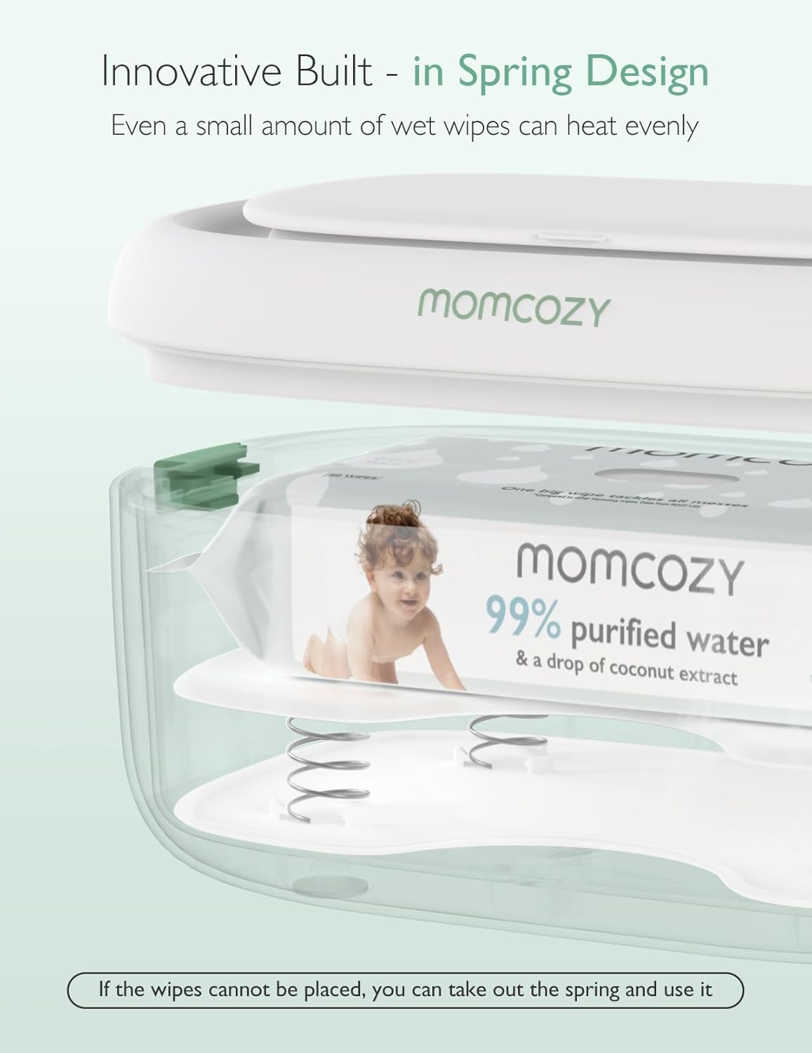 Momcozy Baby Wipe Warmer with Innovative Spring Design and Large Capacity NEW