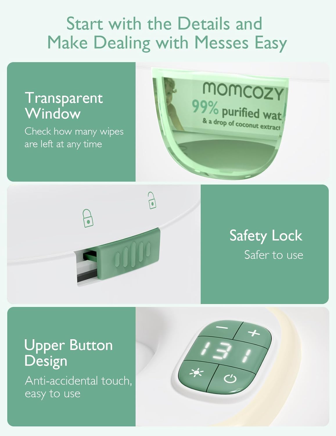 Momcozy Baby Wipe Warmer with Innovative Spring Design and Large Capacity NEW