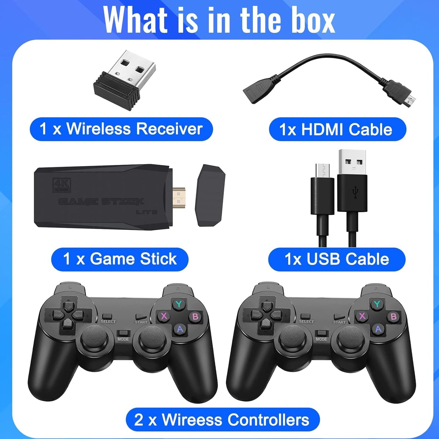 Bewinner Wireless Retro Game Console 20,000+ Games 9 Emulators Handheld DEMO