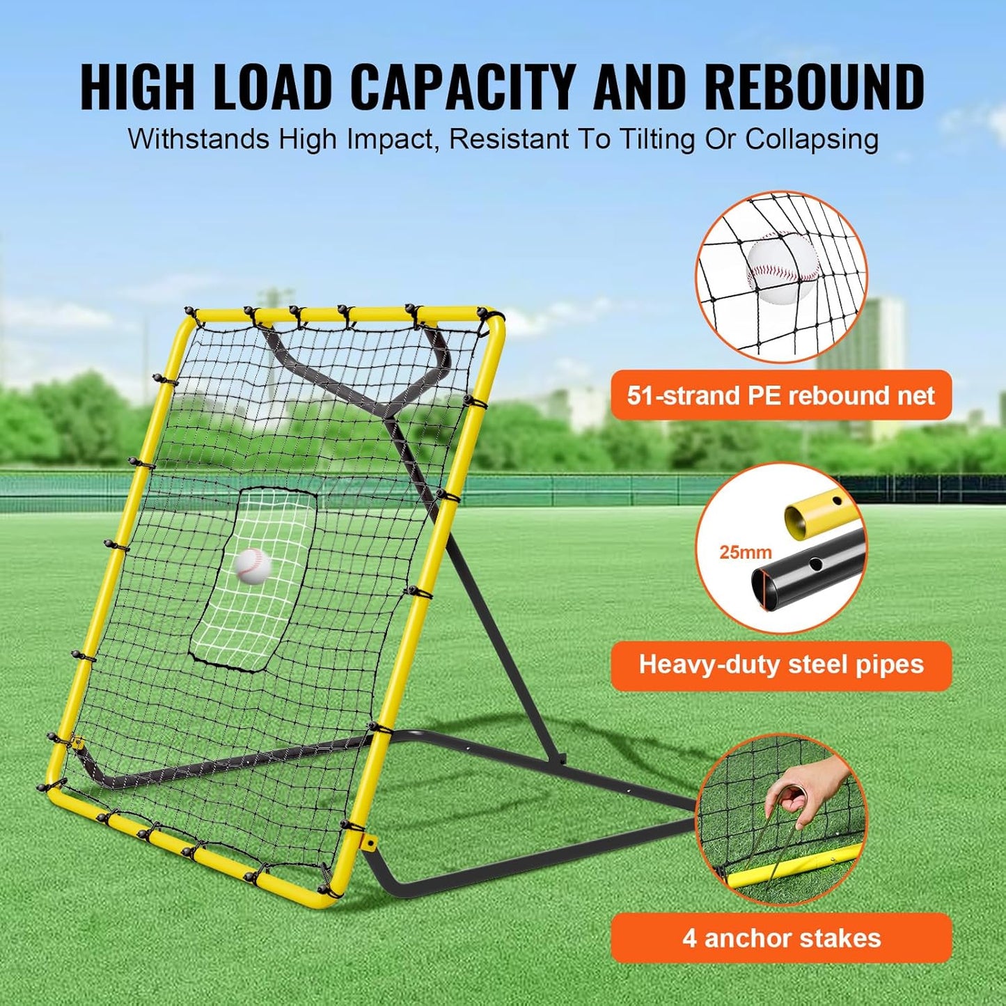 VEVOR Baseball Rebounder Net 4 x 4.5 Feet Pitchback Softball Training Size NEW