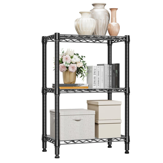 MZG 3-Tier Metal Storage Shelves Rack Heavy Duty 13.8" D x 23.6" W 35.5" H DEMO