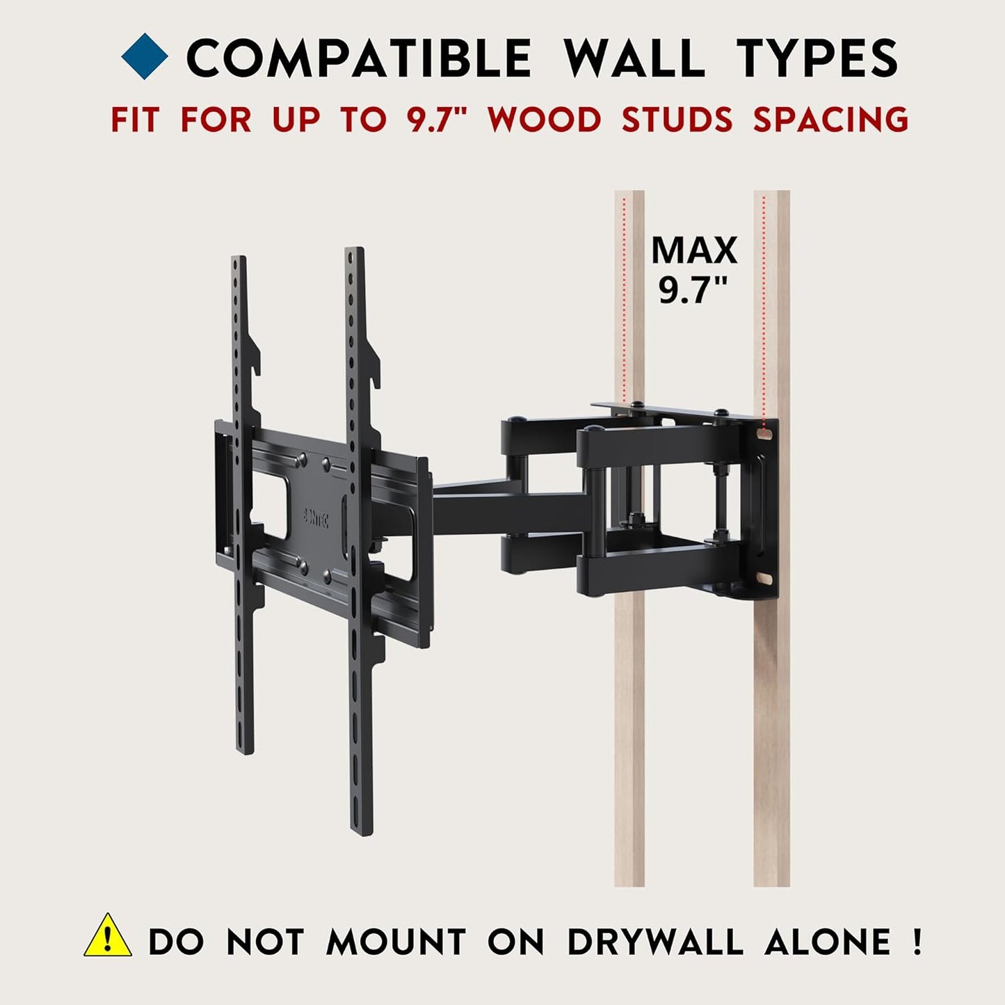 BONTEC TV Wall Mount for 23-70 Inch LED LCD Flat & Curved TVs Swivels Tilts DEMO