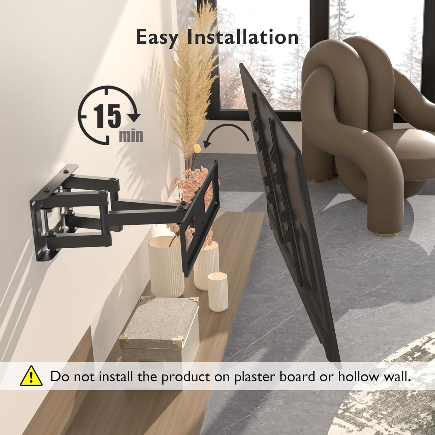 BONTEC TV Wall Mount for 23-70 Inch LED LCD Flat & Curved TVs Swivels Tilts DEMO