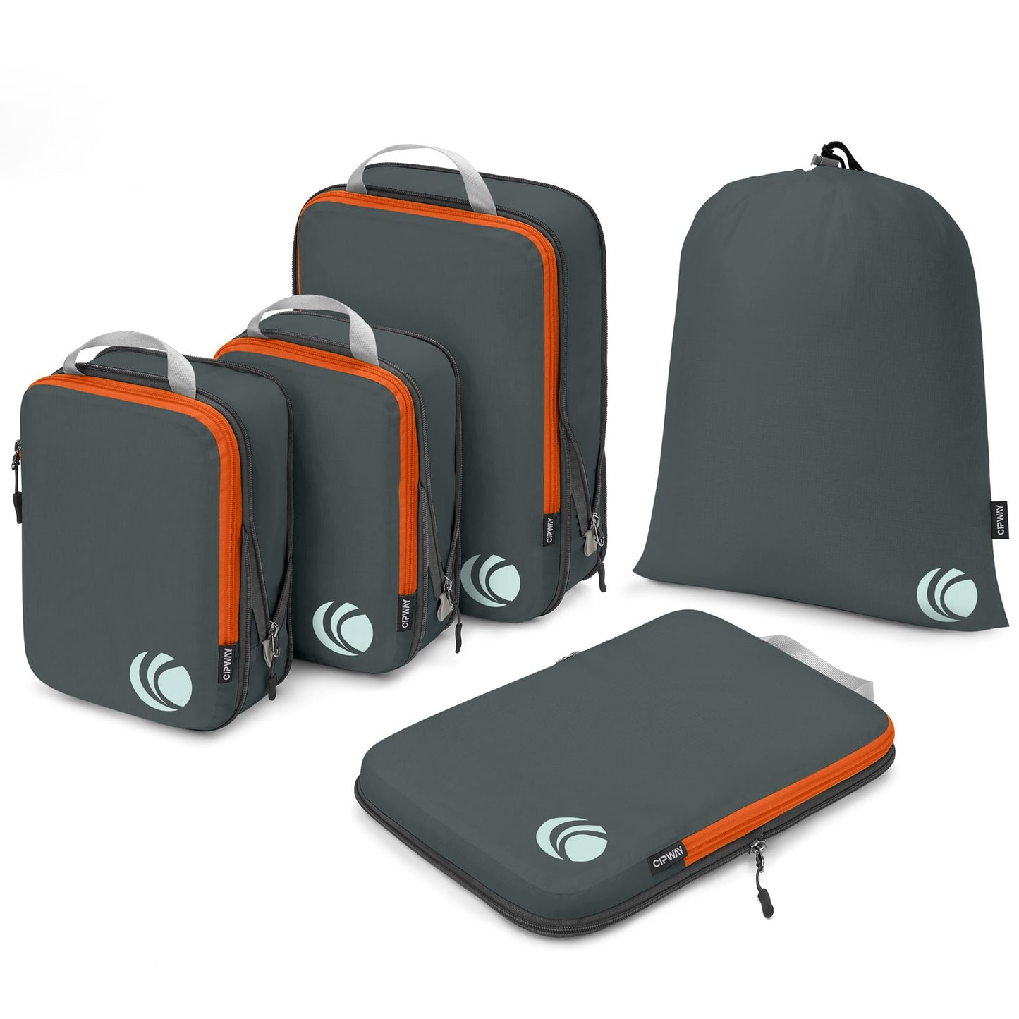 Cipway 5 Piece Expandable Grey Packing Cubes Luggage Organizer Set for DEMO