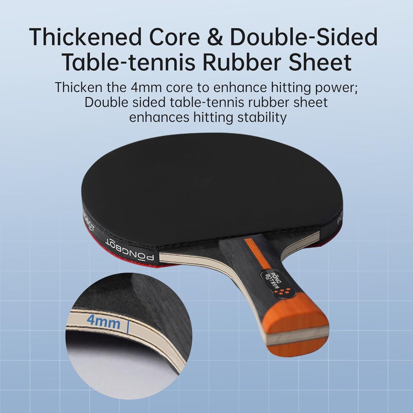 PONGBOT Professional Rackets Level Table Tennis Racket Ping Pong Paddle DEMO