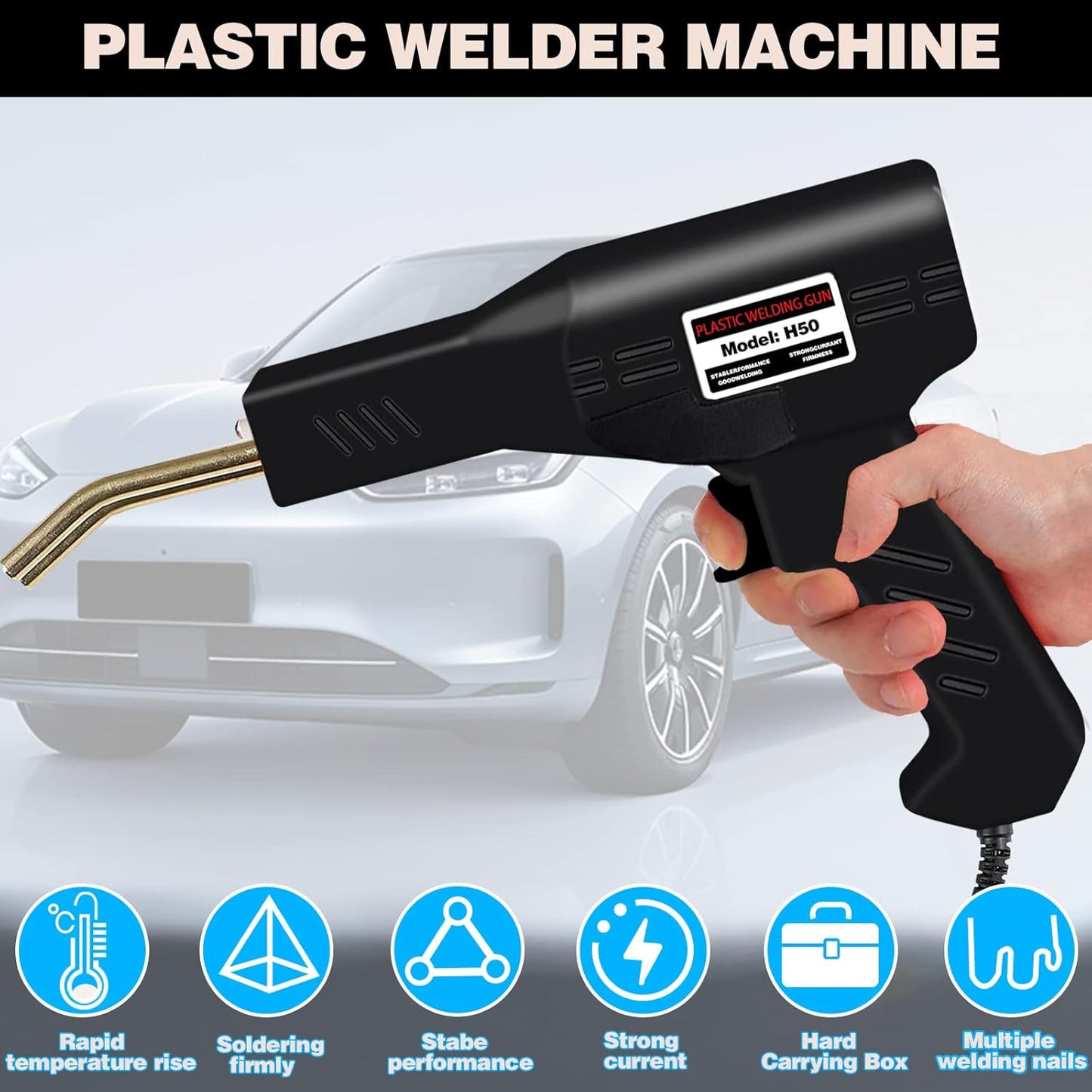 Koycbiao 50W Welders Plastic Welder Machine for Cracked Car Bumper Repair DEMO