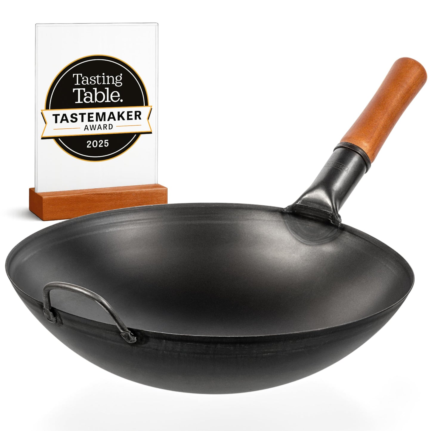 YOSUKATA 36cm Woks Carbon Steel Wok with Round Bottom, Pre-Seasoned for NEW