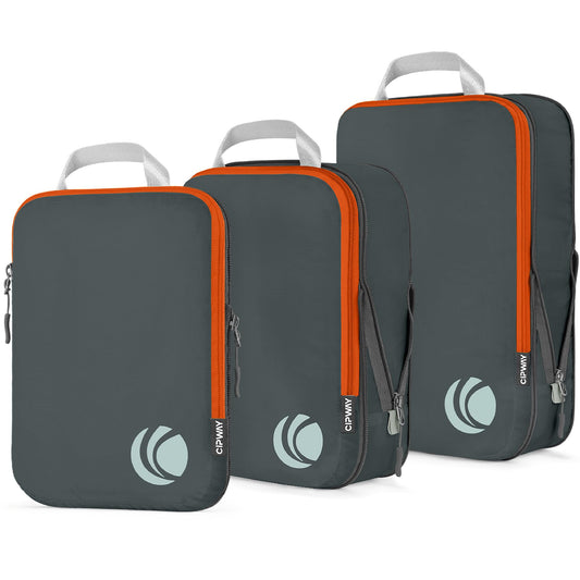 Cipway 3 Piece Expandable Grey Packing Cubes Luggage Organizer Set Size 3 DEMO