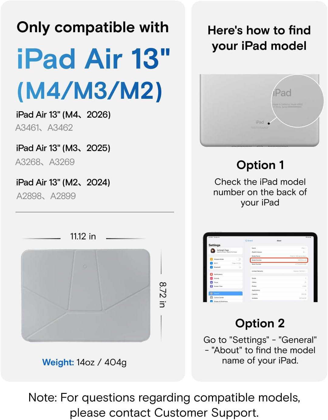 MOFT Slim Cases Folio Case for iPad Air 13-inch, Cement x Sapphire Color, DEMO