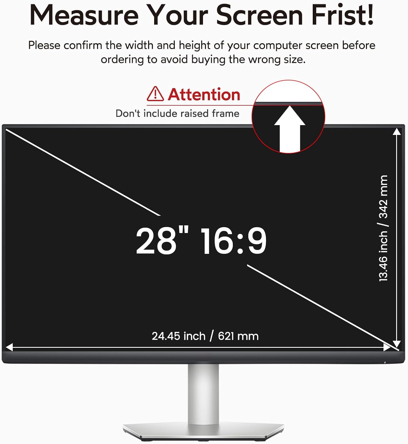 BERSEM 28 Inch Privacy Screen Protector for Computer Monitor 16:9 Ratio DEMO