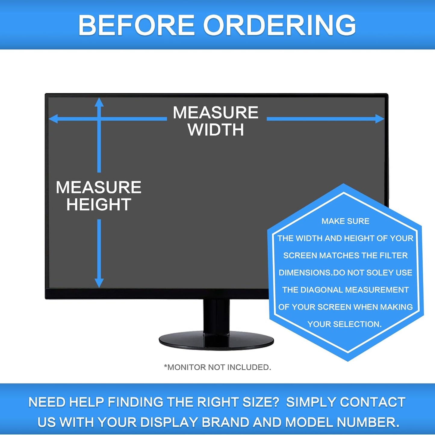 ZOEGAA 23.8" Widescreen Computer Monitor Privacy Screen Filter for Glare DEMO