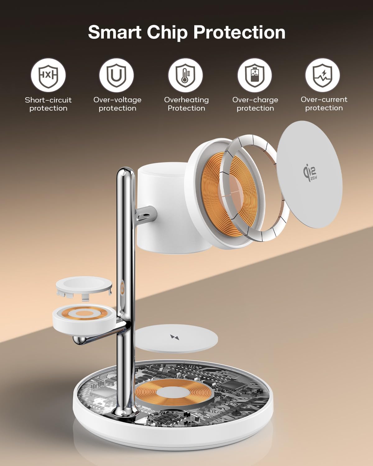 TOUGH ON 4-in-1 Wireless Charging Station 25W Fast Qi Certified Induction DEMO