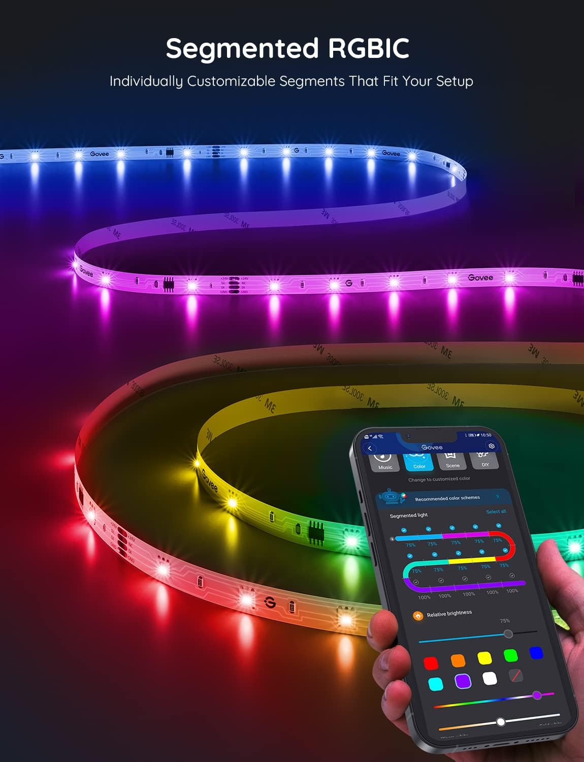 Govee RGBIC LED Strips LED Strip Lights 5m Smart Bluetooth Lighting for DEMO