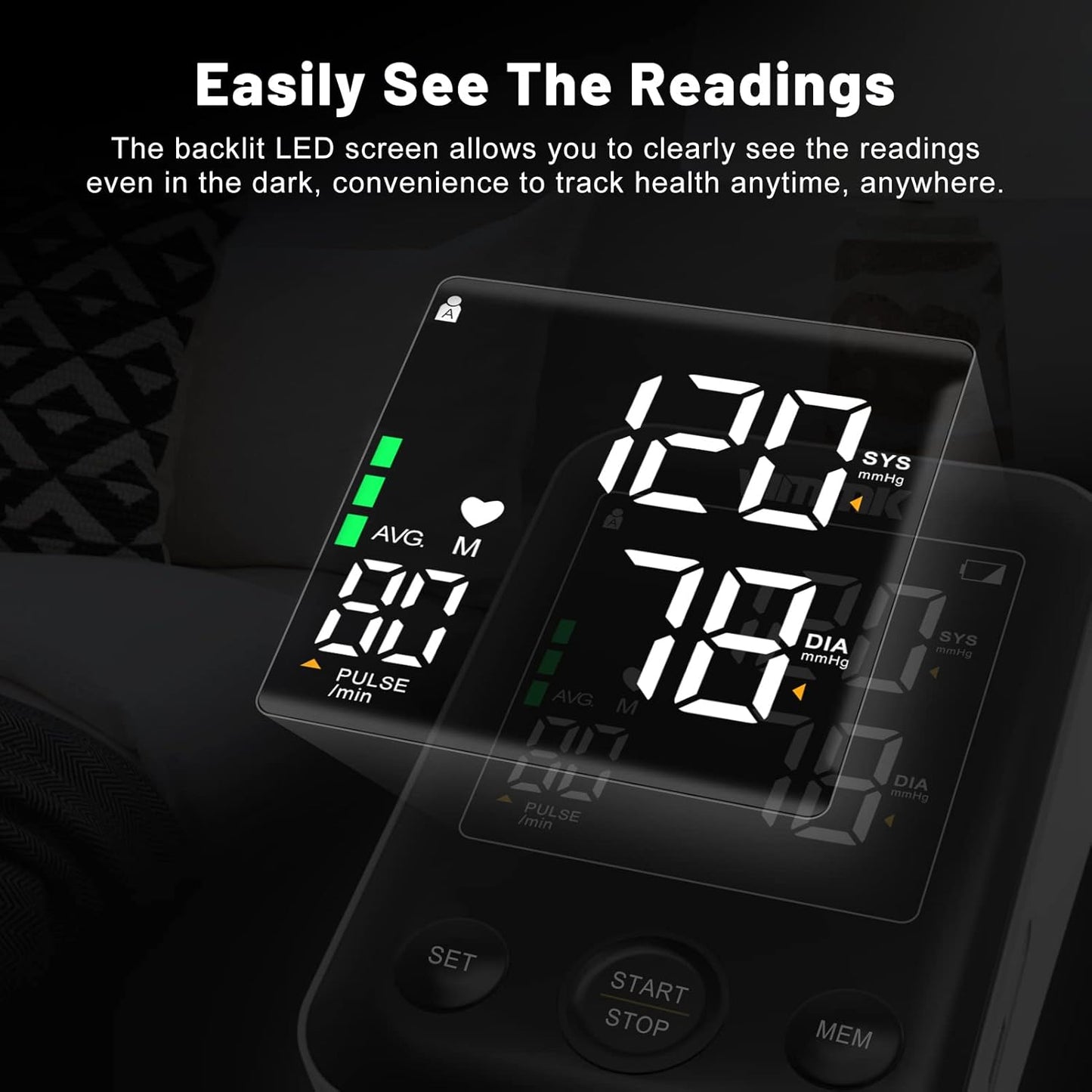 Vimmk Upper Arm Blood Pressure Monitor Large Cuff Electric Home Healthcare DEMO