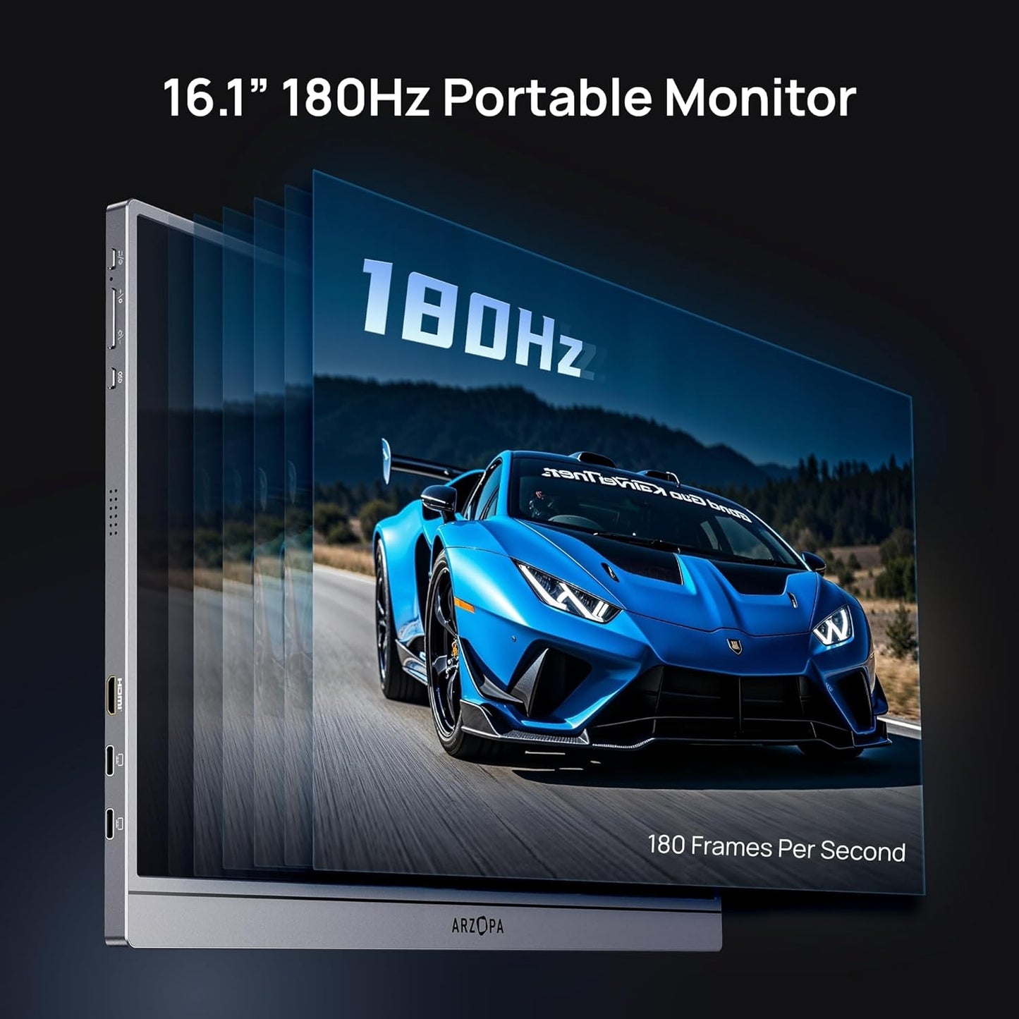 ARZOPA 16.1" Monitors Portable 2.5K QHD Monitor with 180Hz Refresh Rate, DEMO