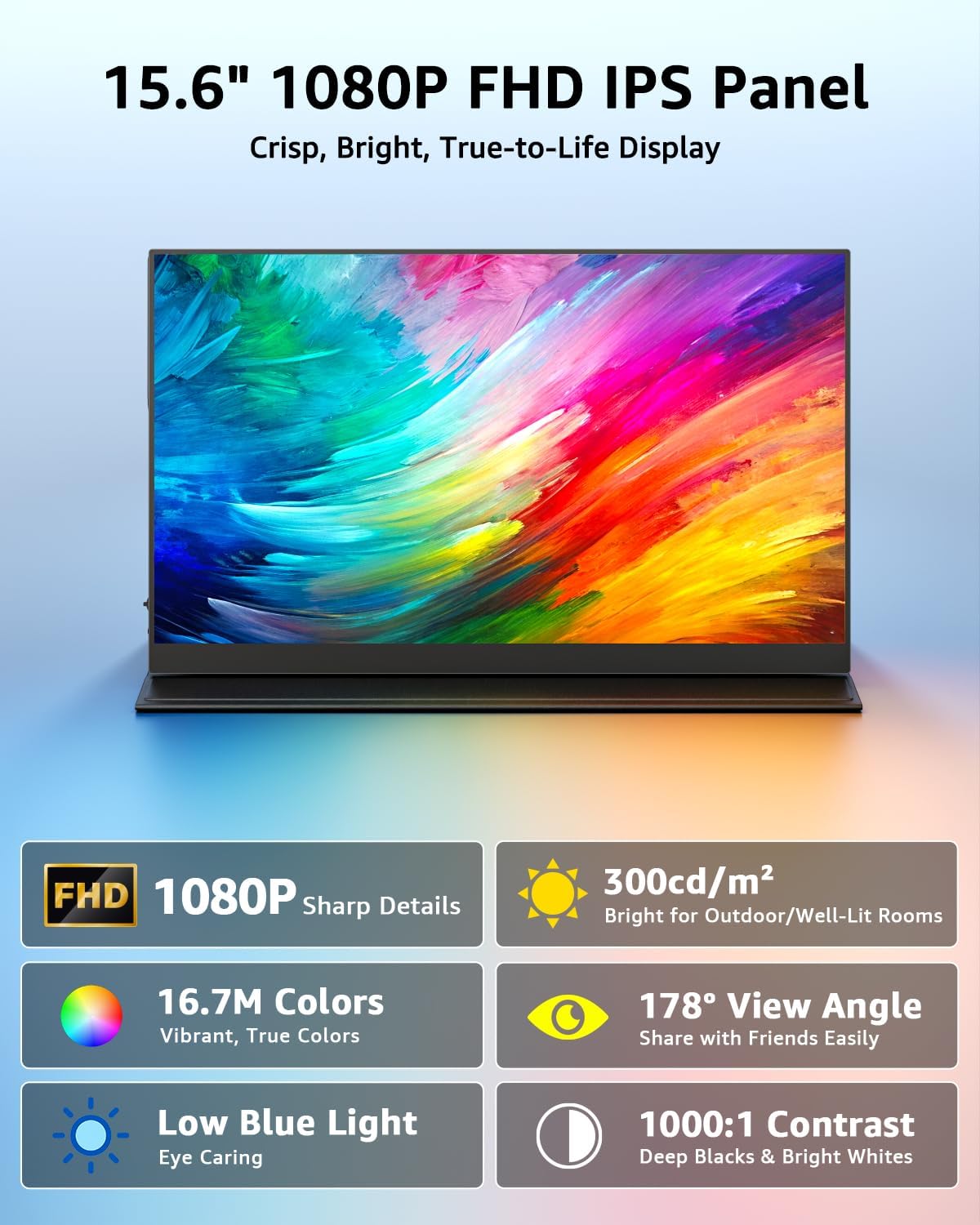 Yodoit 15.6 Monitors Inch FHD IPS Portable Monitor Laptop Screen Extender DEMO