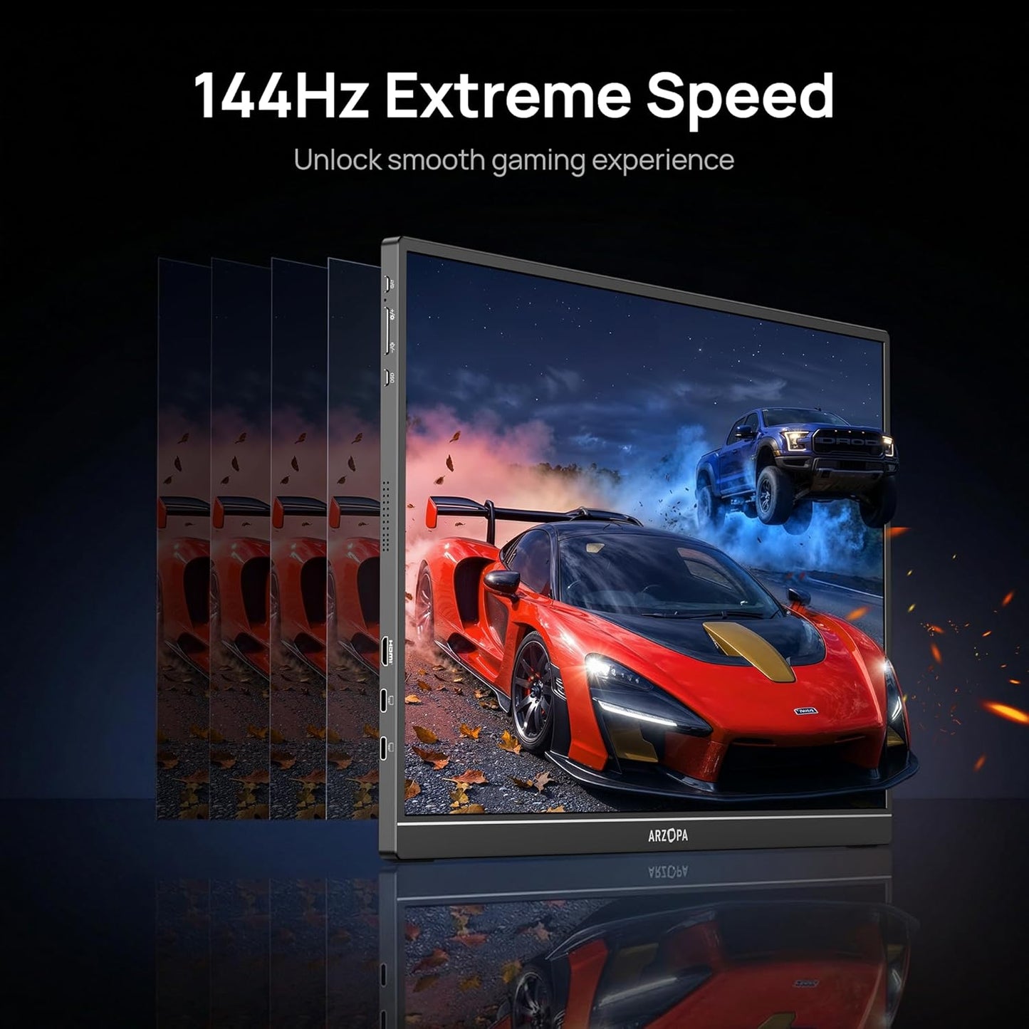 ARZOPA 16.1" Monitors Portable Gaming Monitor with 144Hz 1080P FHD Display DEMO