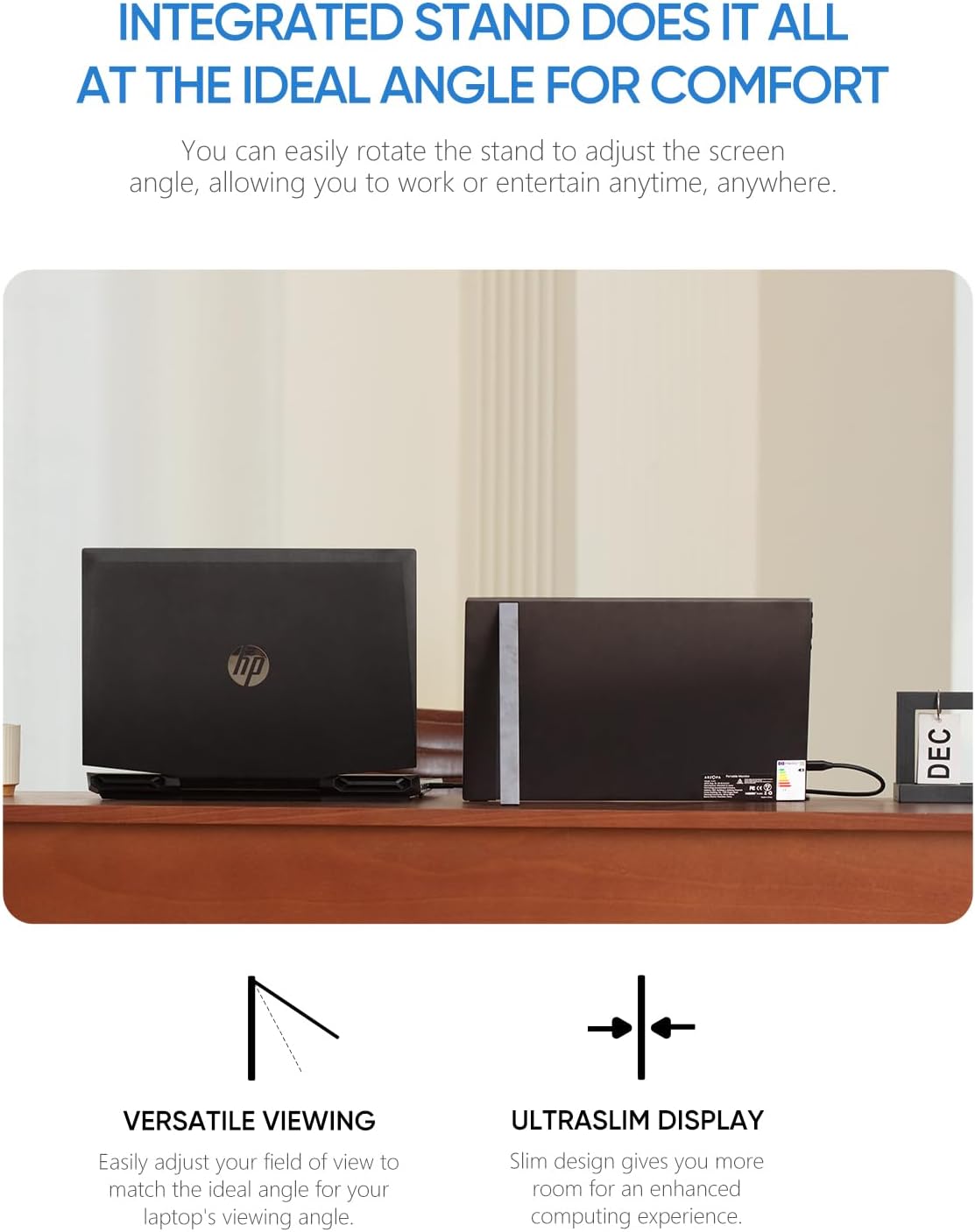 ARZOPA 14" Monitors Ultra Slim Portable FHD Laptop Monitor, Space Black, DEMO