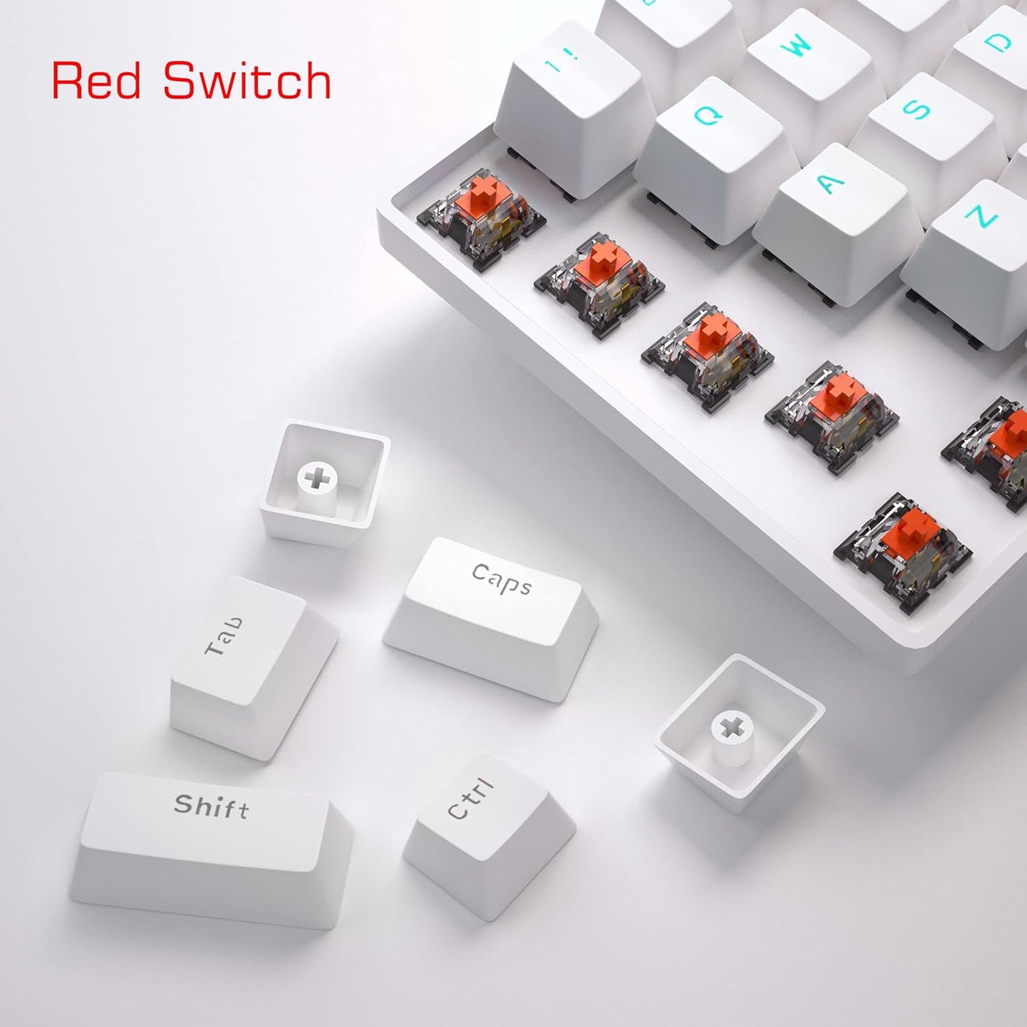 MageGee Compact Keyboards 61-Key Mechanical Gaming Keyboard with White & DEMO