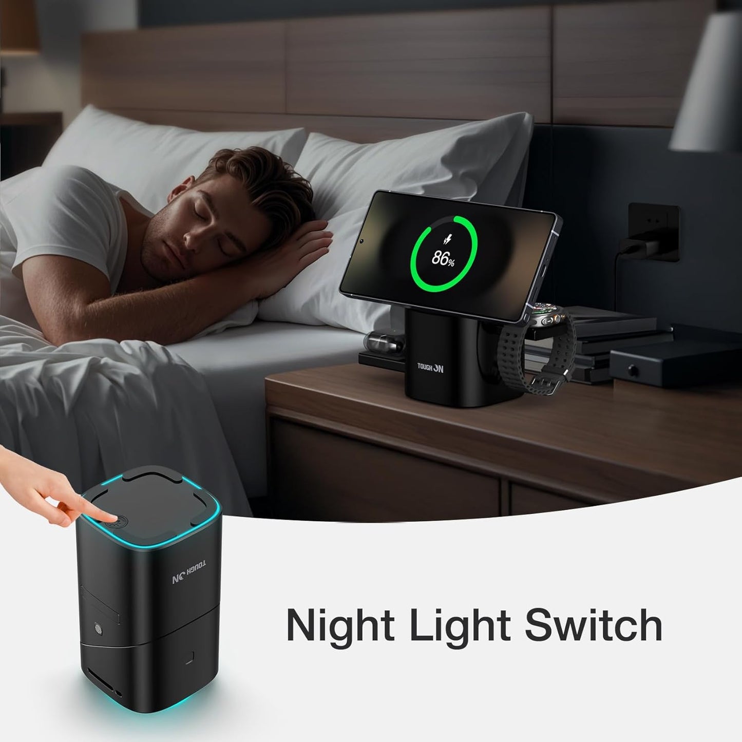TOUGH ON Induction Chargers 3-in-1 Qi2 Certified 15W Magnetic Wireless DEMO