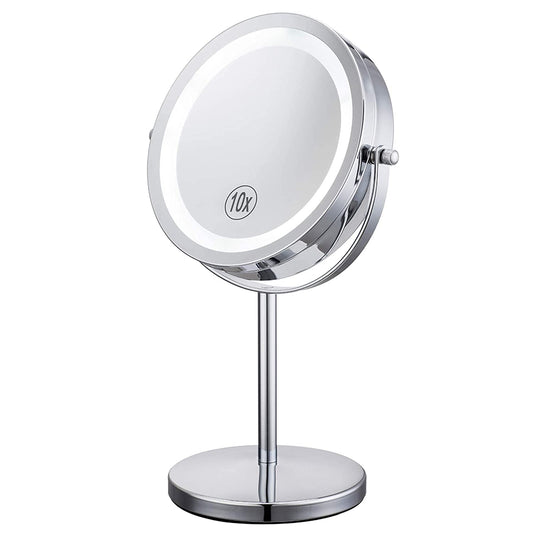 Wowcook Lighted Magnifying Makeup Mirror with 1x/10x Magnification in DEMO