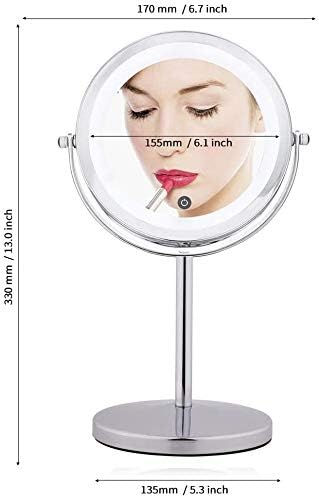 Wowcook Lighted Magnifying Makeup Mirror with 1x/10x Magnification in DEMO