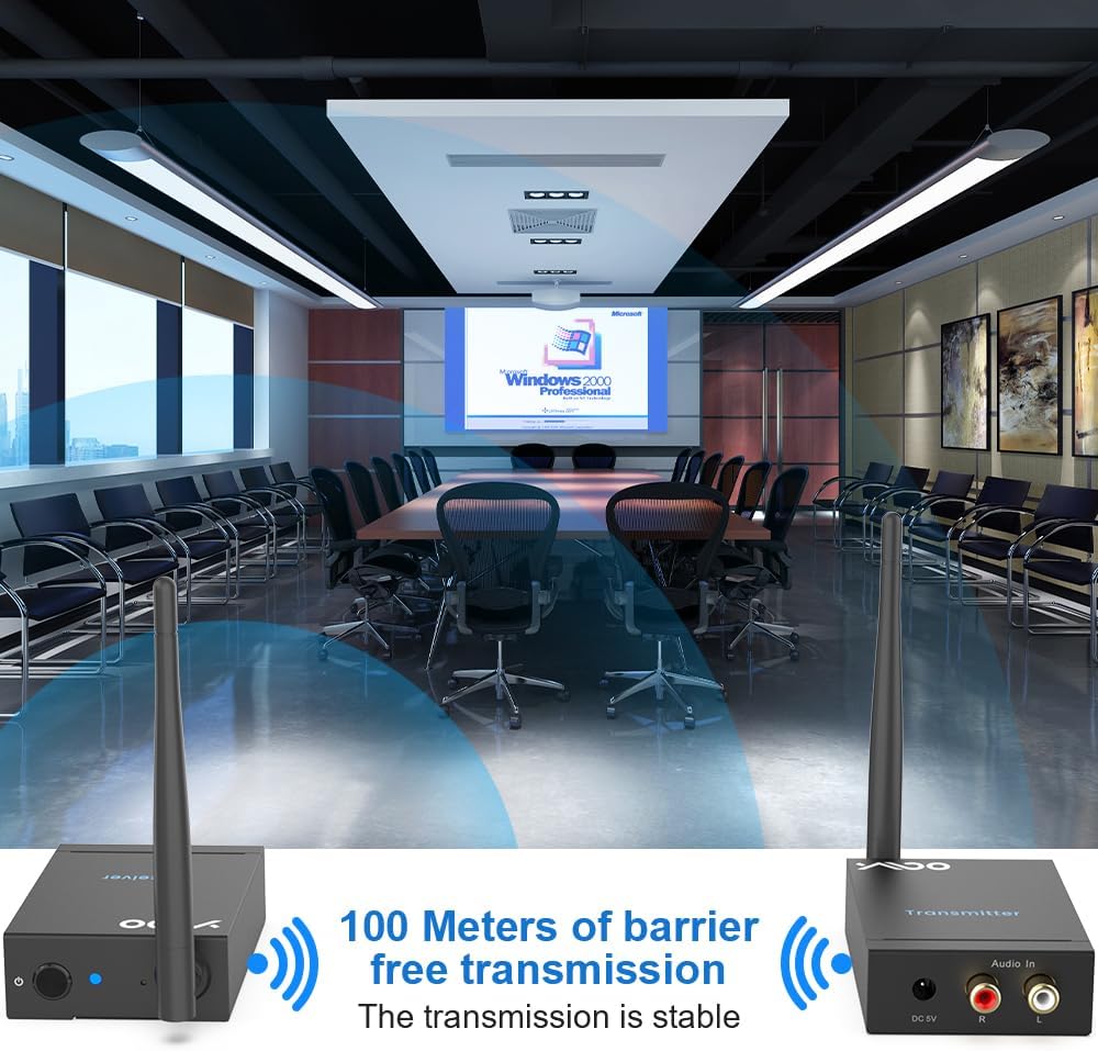 YMOO Wireless Audio Transmitter and Receiver, 320ft Range, Bluetooth DEMO