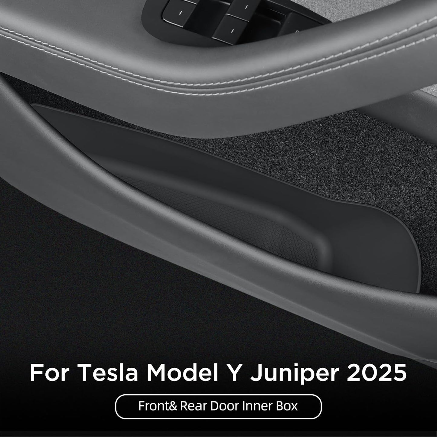 PAOFUFUI Black Storage Boxes & Trays for Tesla Model Y - Organize Your Car DEMO