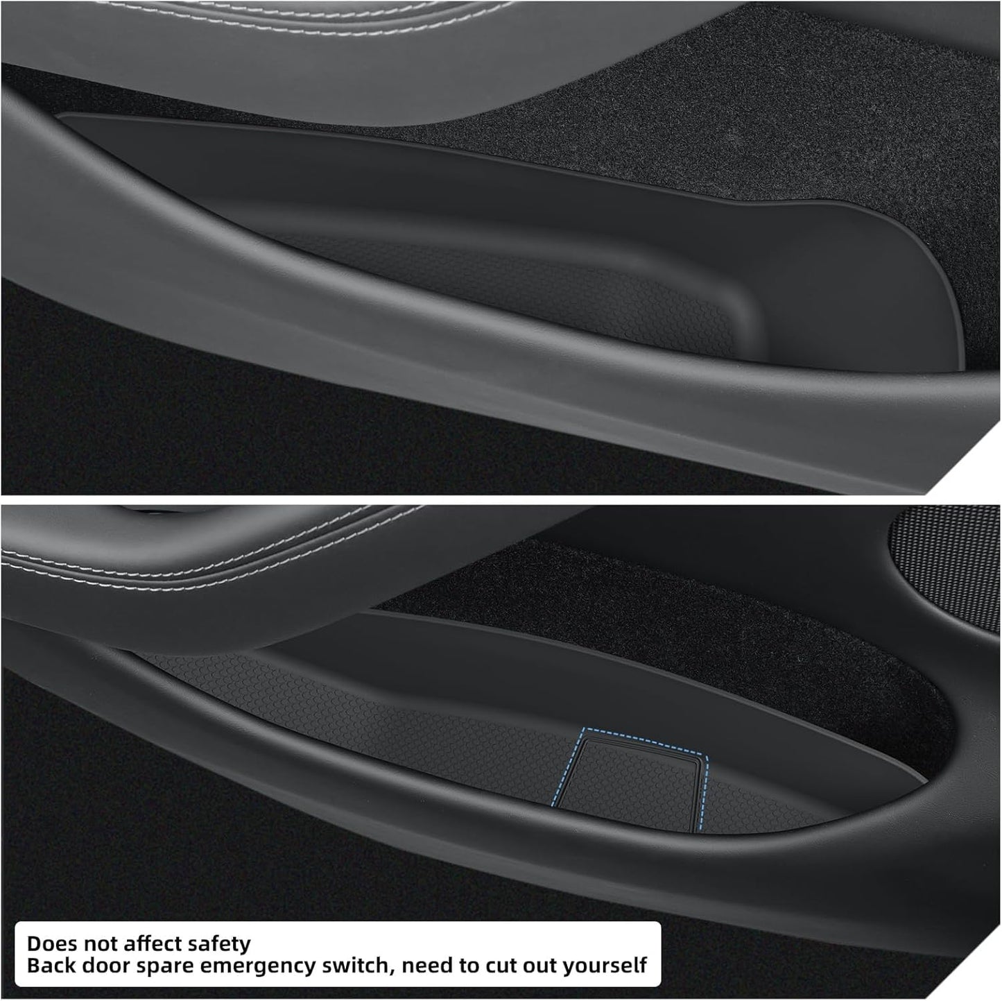 PAOFUFUI Black Storage Boxes & Trays for Tesla Model Y - Organize Your Car DEMO