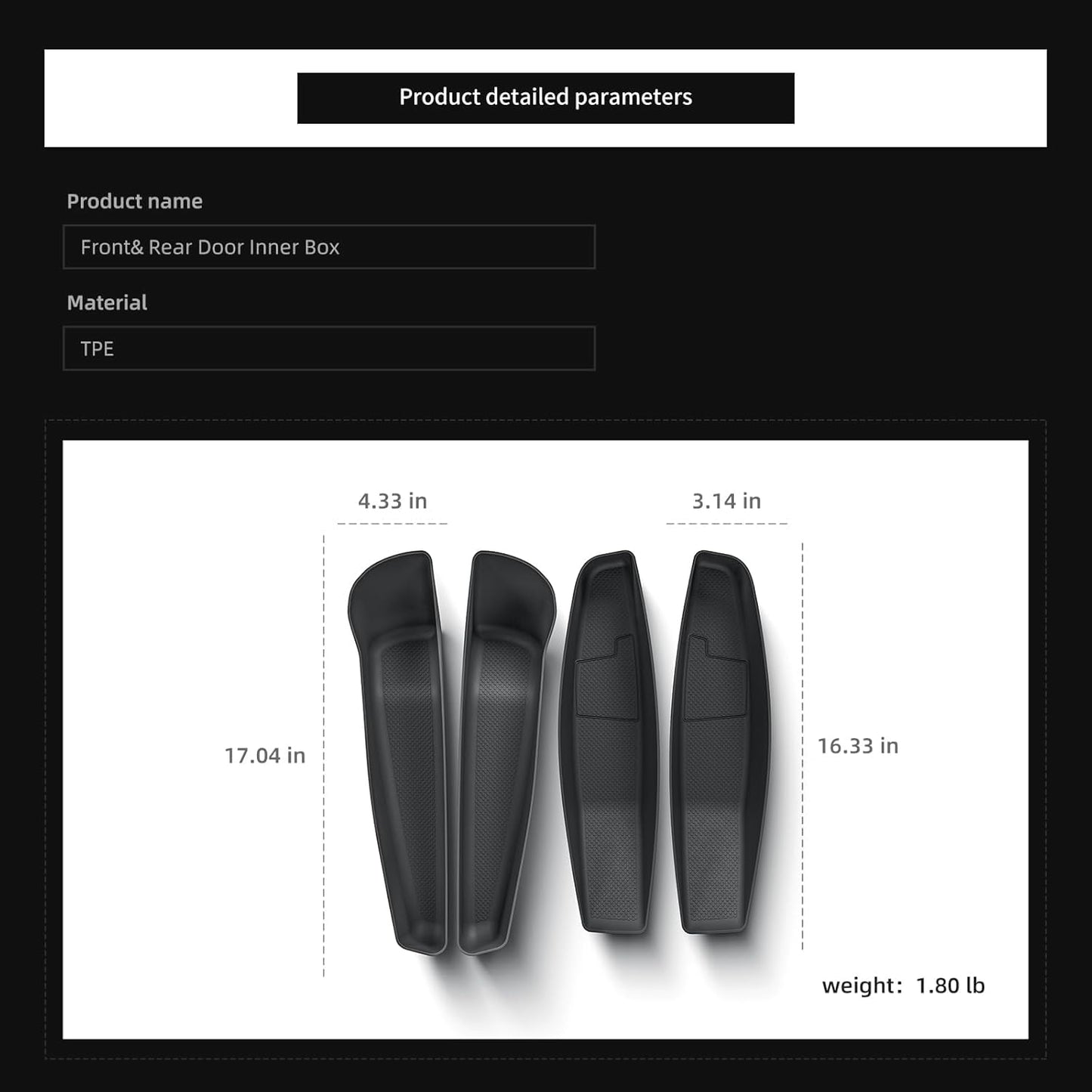 PAOFUFUI Black Storage Boxes & Trays for Tesla Model Y - Organize Your Car DEMO