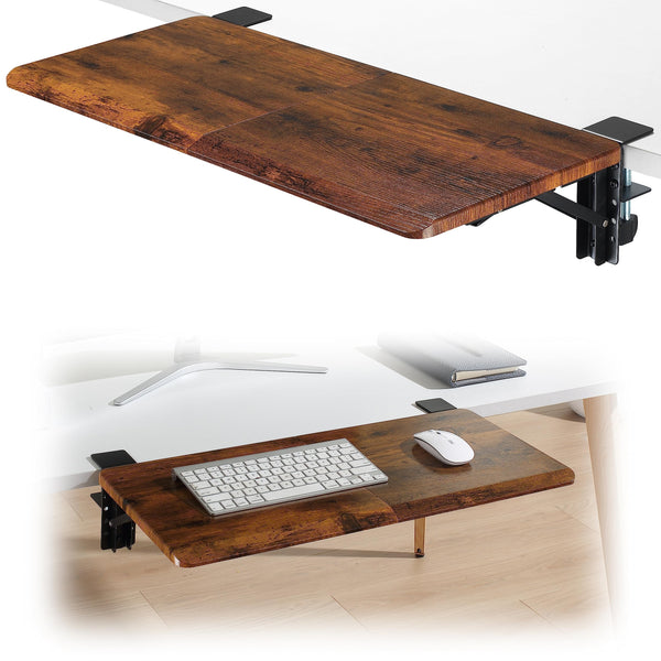 ETHU Large Foldable Walnut Keyboard Drawer Extender Tray 25.6"x11.4" Desk NEW