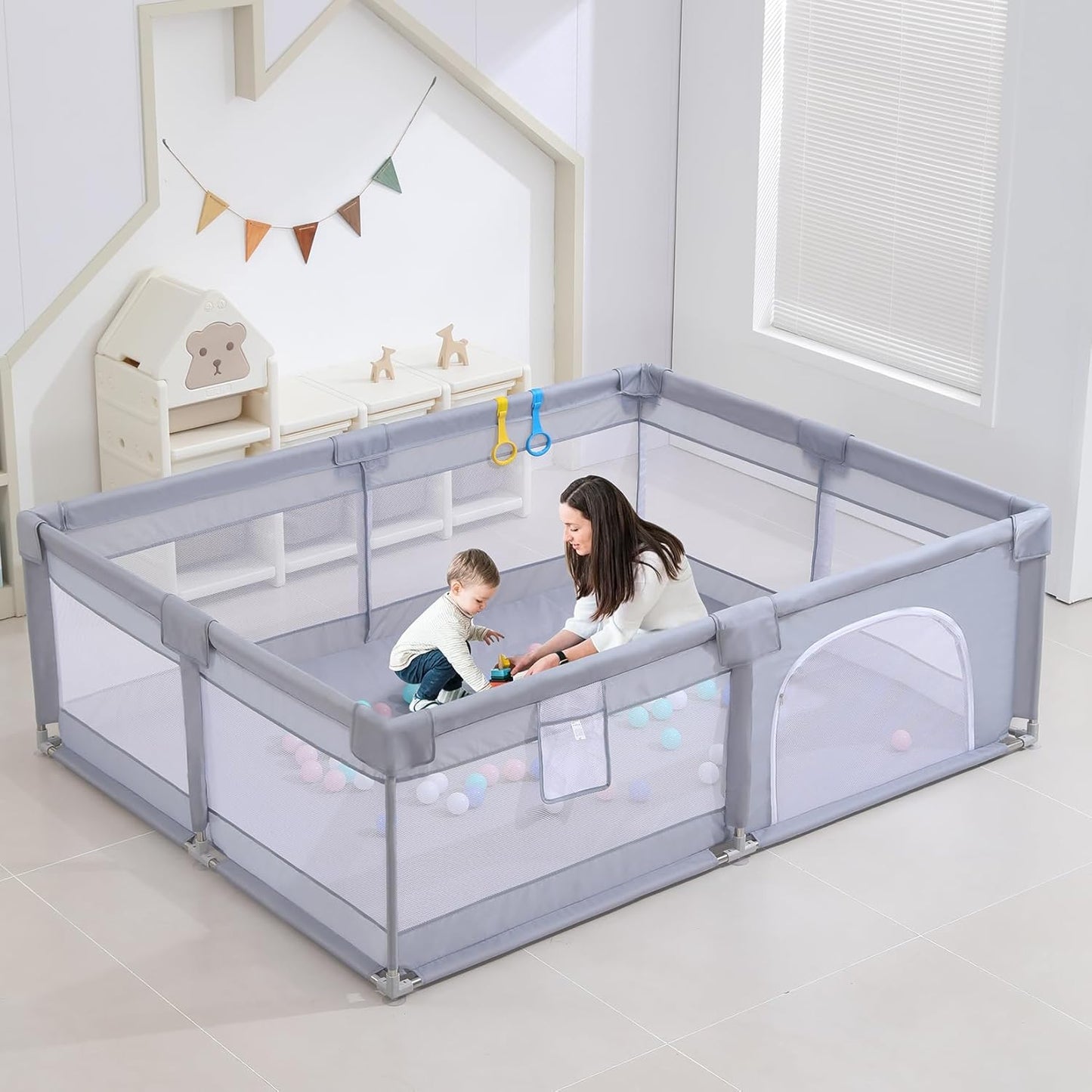 Infant Shining Large Playard Furniture Stainless Steel Gray Recreation Area NEW