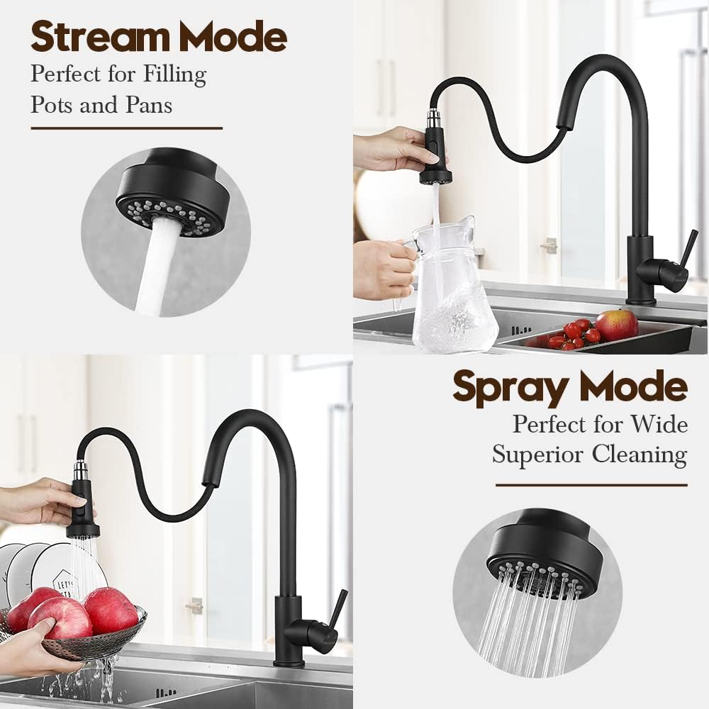 Decaura Touch On Kitchen Sink Taps 2-Mode Spray Basin Mixer Tap 360° Swivel NEW