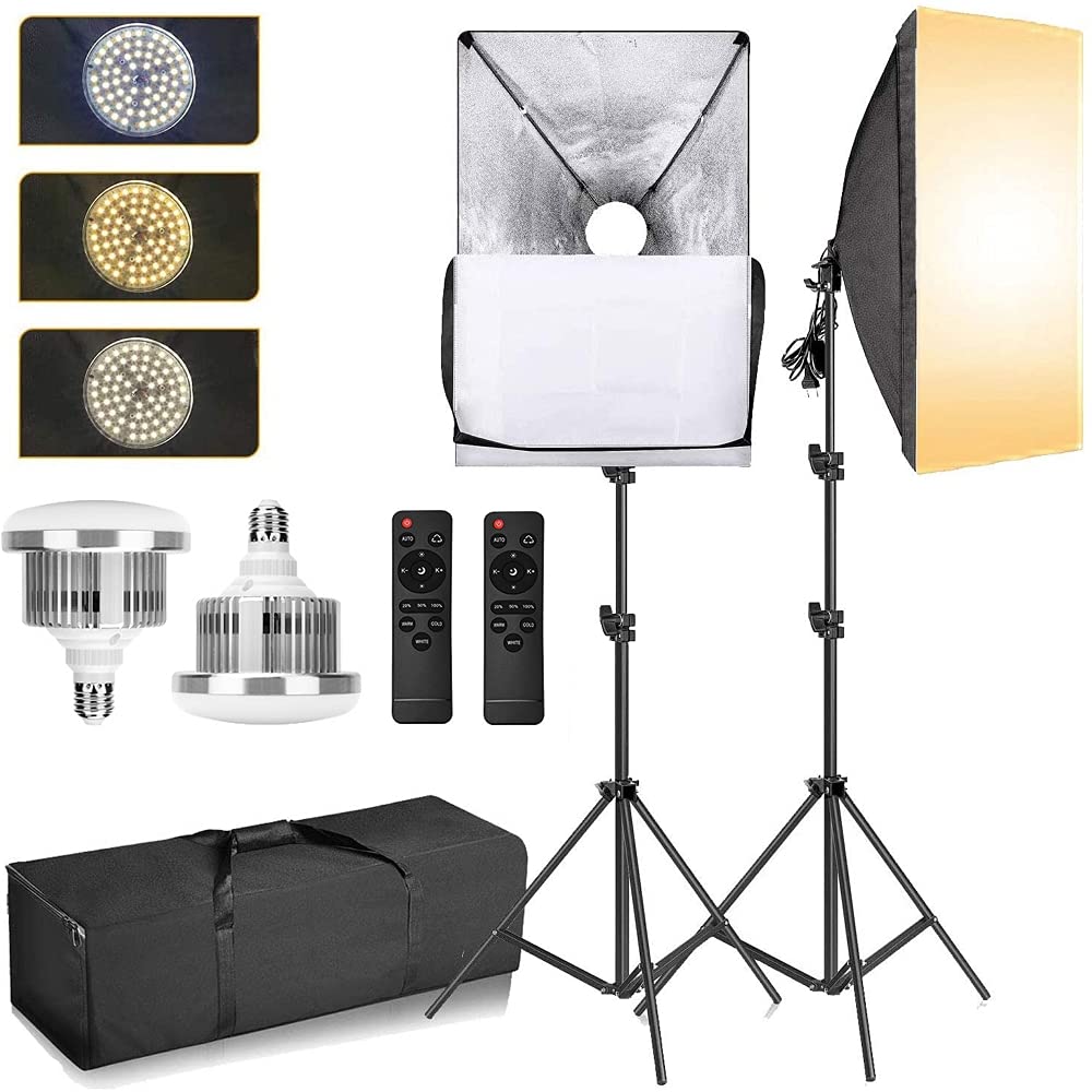 abeststudio Dimmable Soft Boxes LED Softbox Lighting Kit, 2 x 85W, DEMO