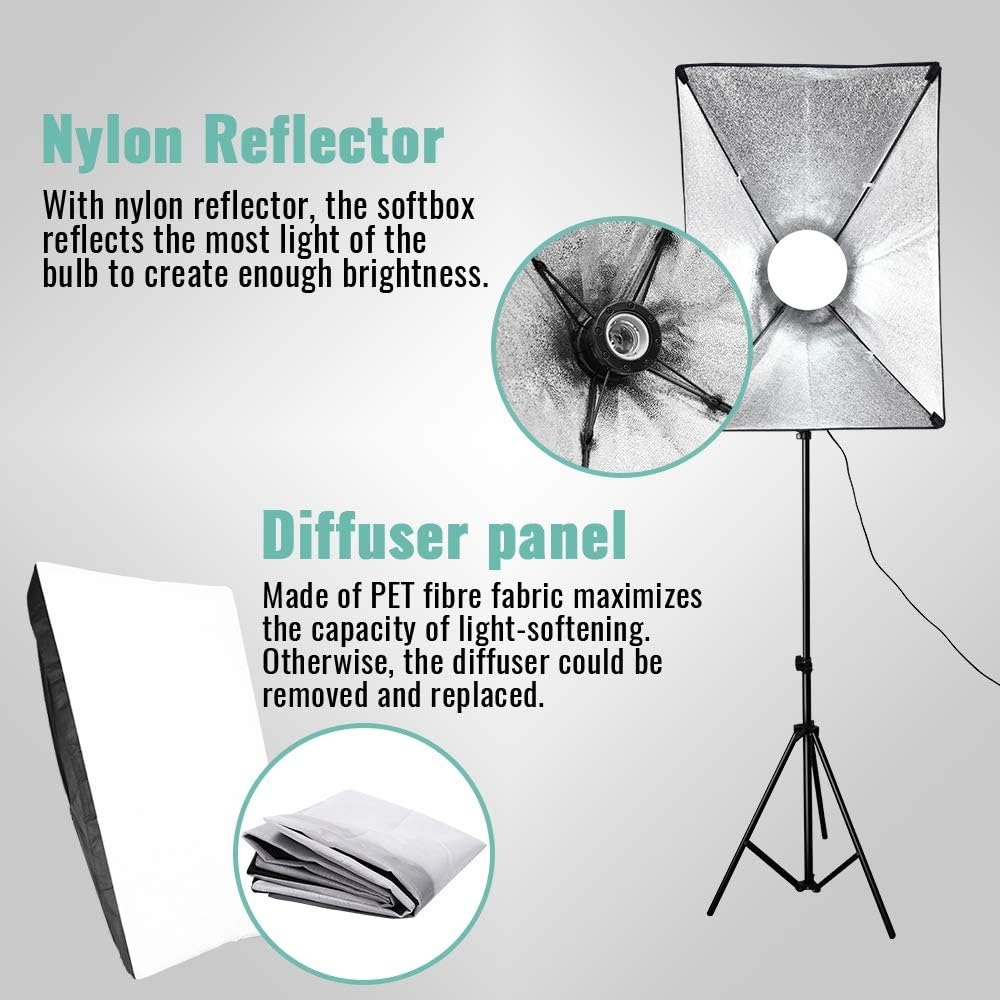 abeststudio Dimmable Soft Boxes LED Softbox Lighting Kit, 2 x 85W, DEMO