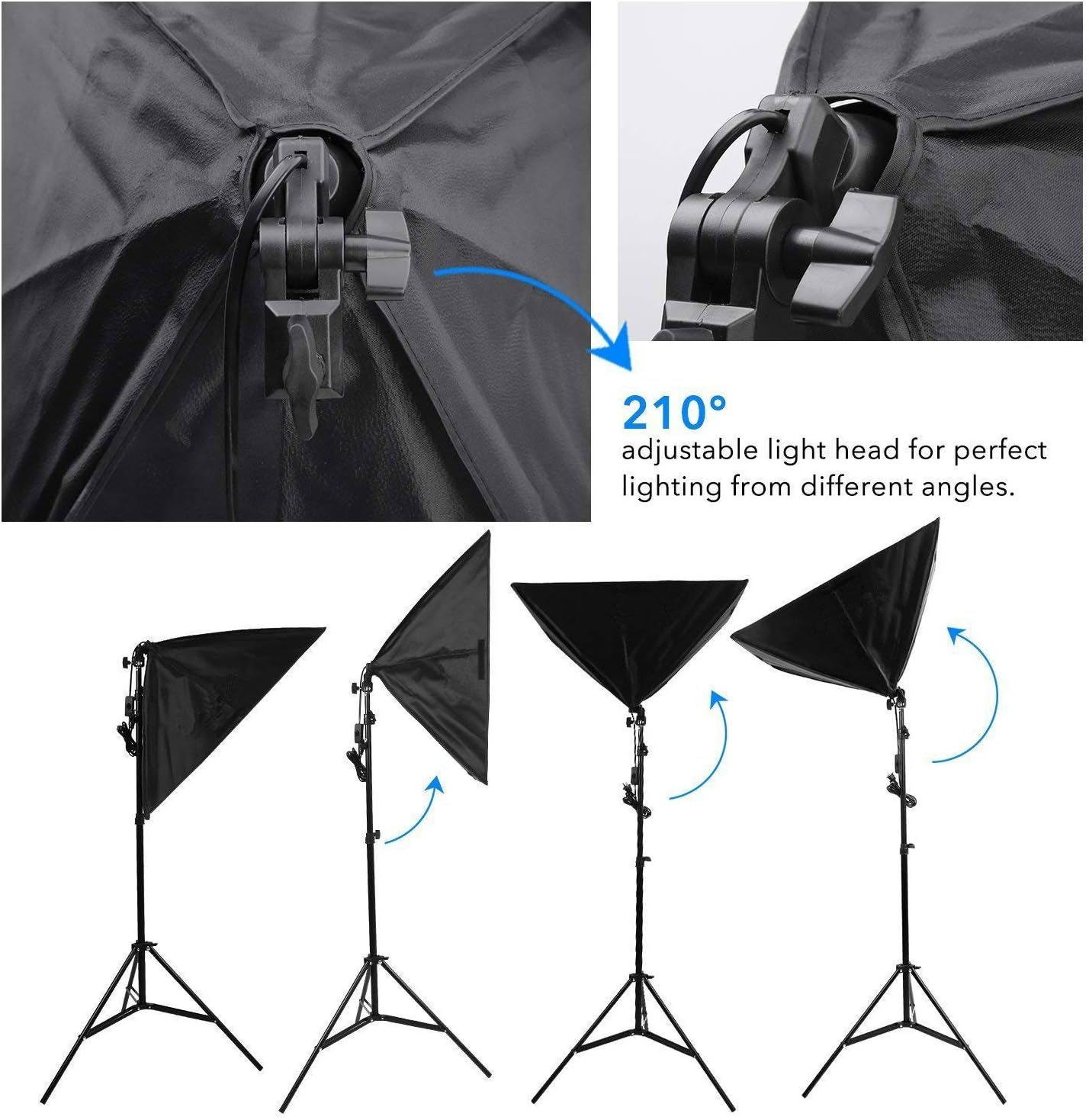 abeststudio Dimmable Soft Boxes LED Softbox Lighting Kit, 2 x 85W, DEMO