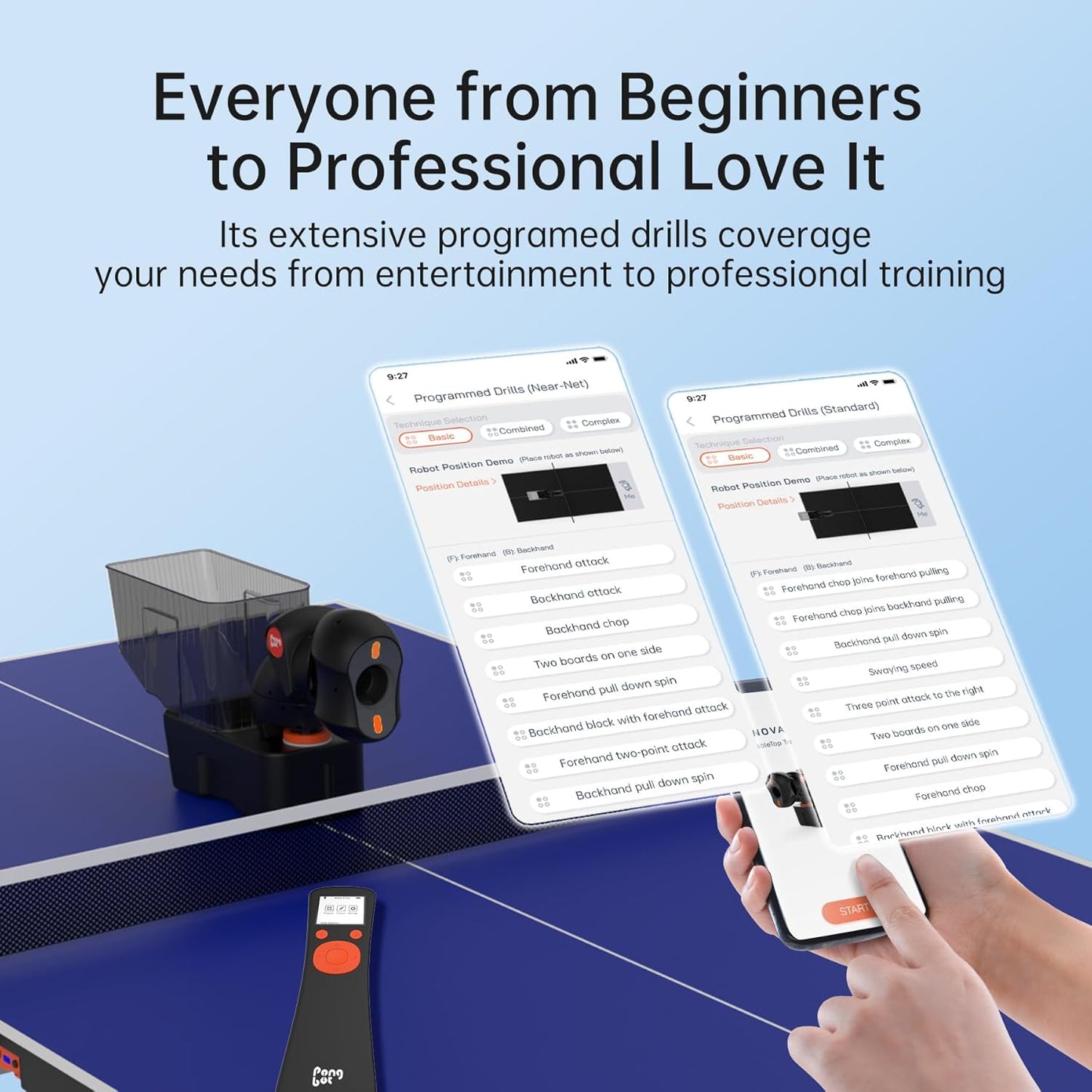 PONGBOT Automatic Ping Pong Ball Launcher - Robotic Table Tennis Robot, DEMO