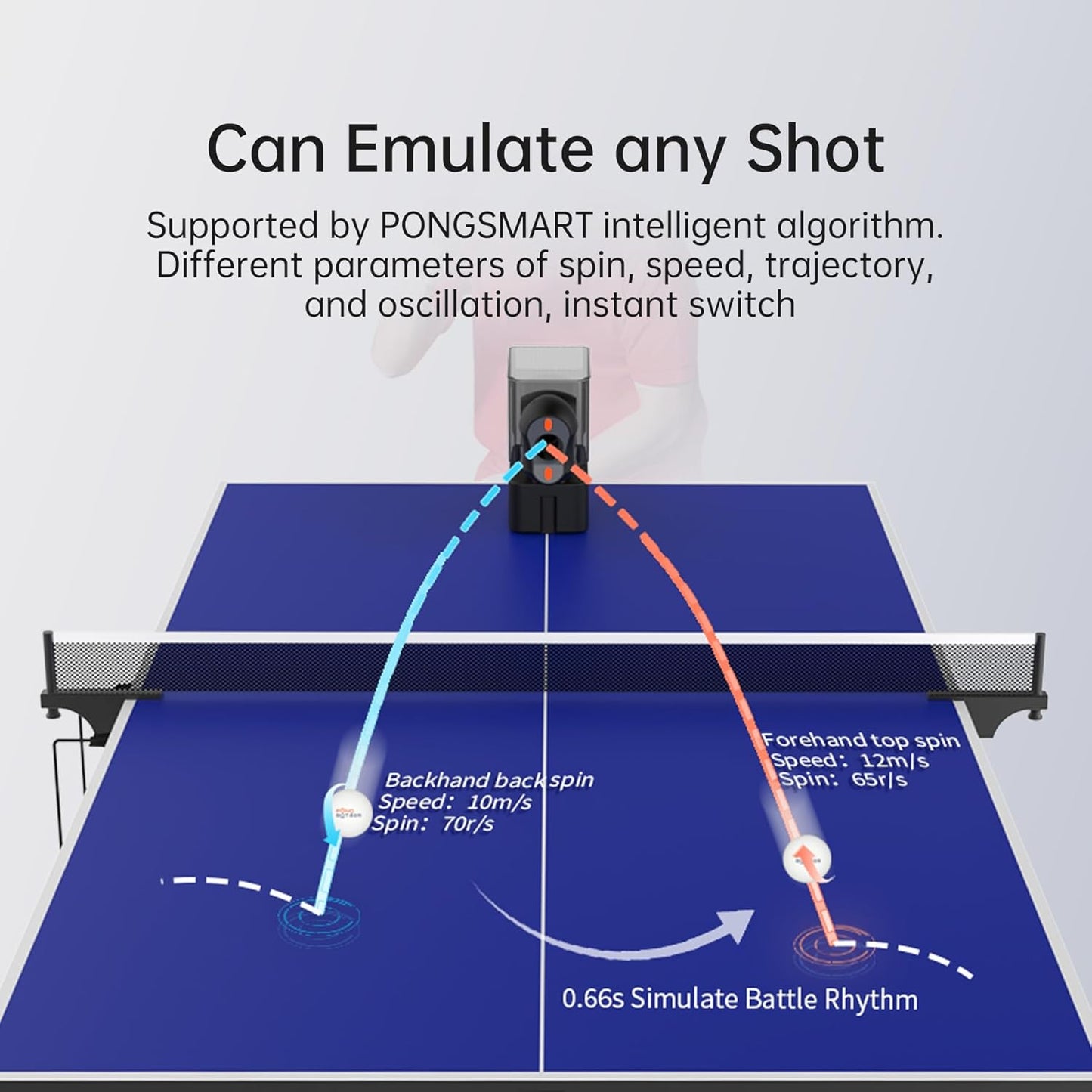 PONGBOT Automatic Ping Pong Ball Launcher - Robotic Table Tennis Robot, DEMO