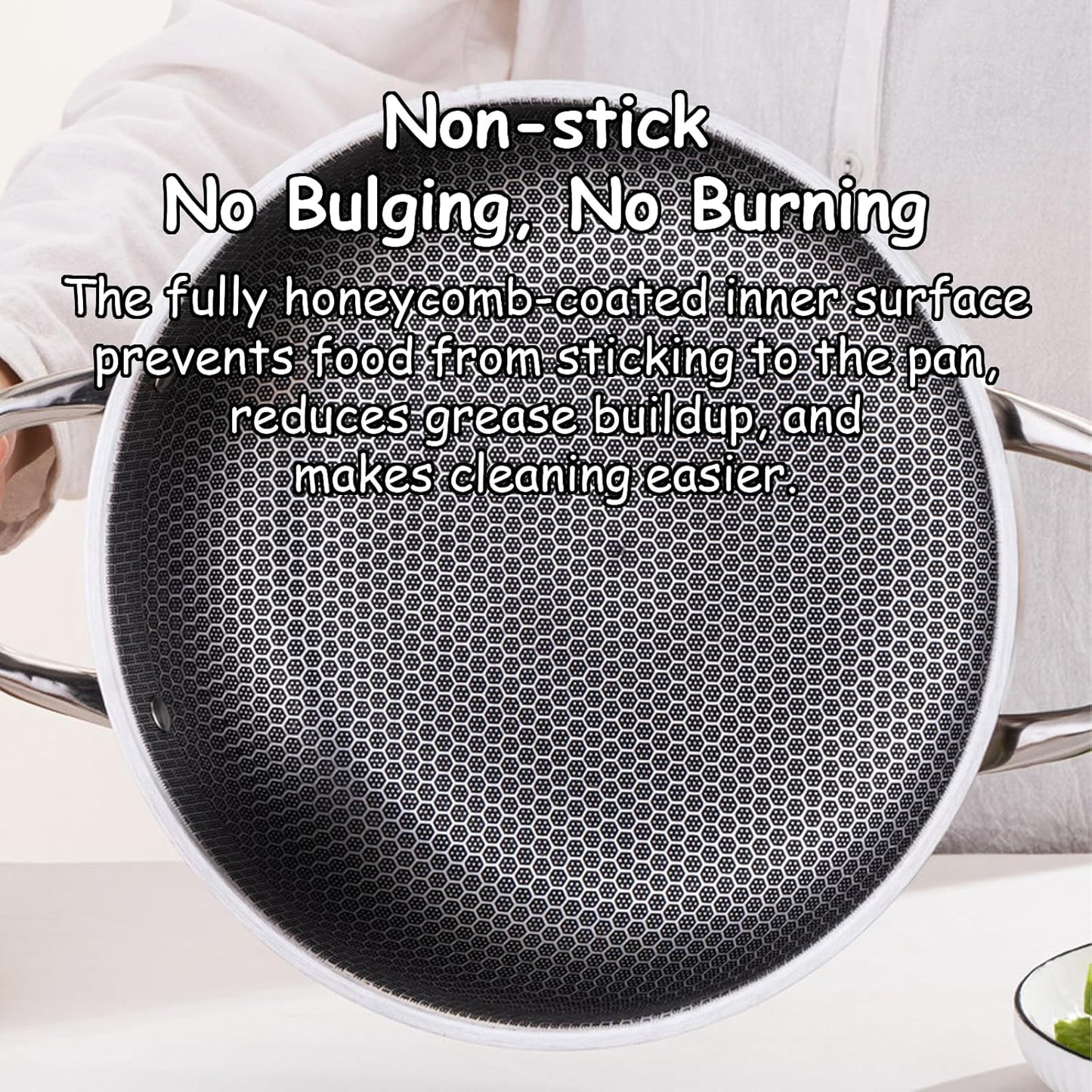 Taoluwin 30cm Saucepans Stainless Steel Saucepan with Honeycomb Non-Stick DEMO