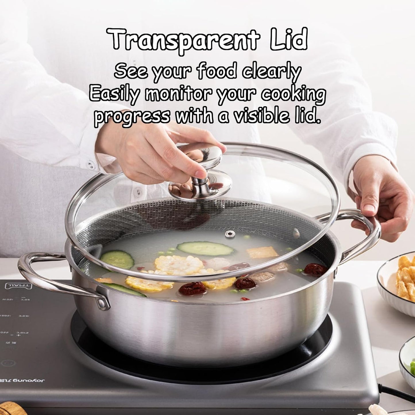 Taoluwin 30cm Saucepans Stainless Steel Saucepan with Honeycomb Non-Stick DEMO