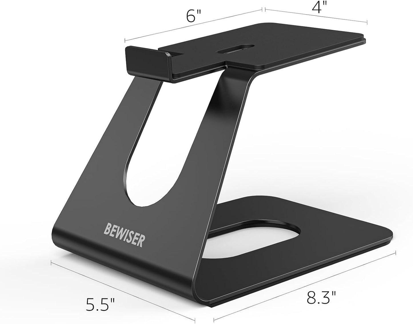BEWISER Black Metal Desktop Speaker Stands for 3-4 Inch Bookshelf Speakers DEMO