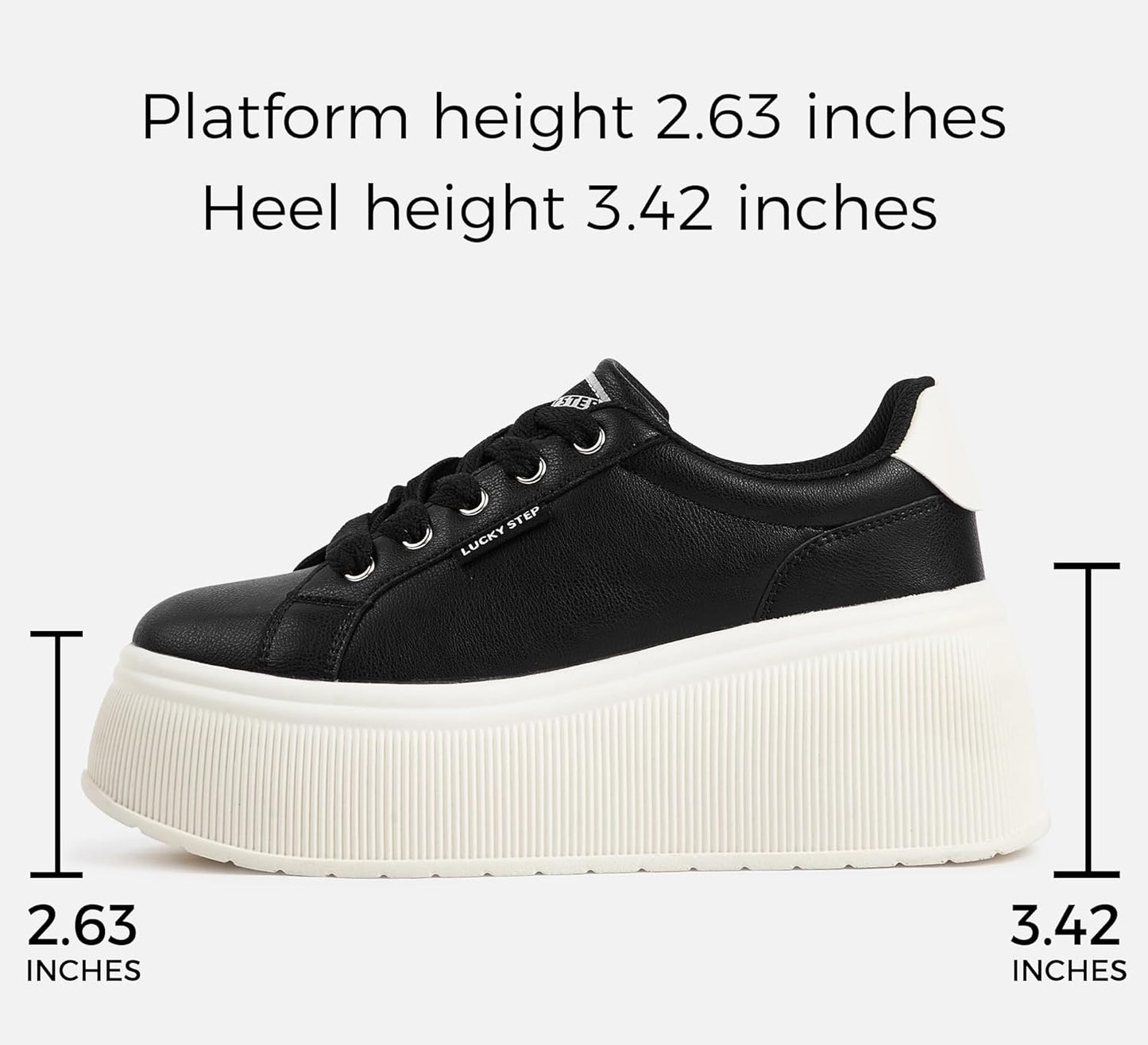 LUCKY STEP Black Canvas Low Top Fashion Sneakers Trainers Women US8 NEW