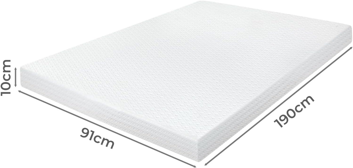 DREAMZ Single Mattress Topper Gel Bamboo Charcoal Memory Foam Blue White DEMO