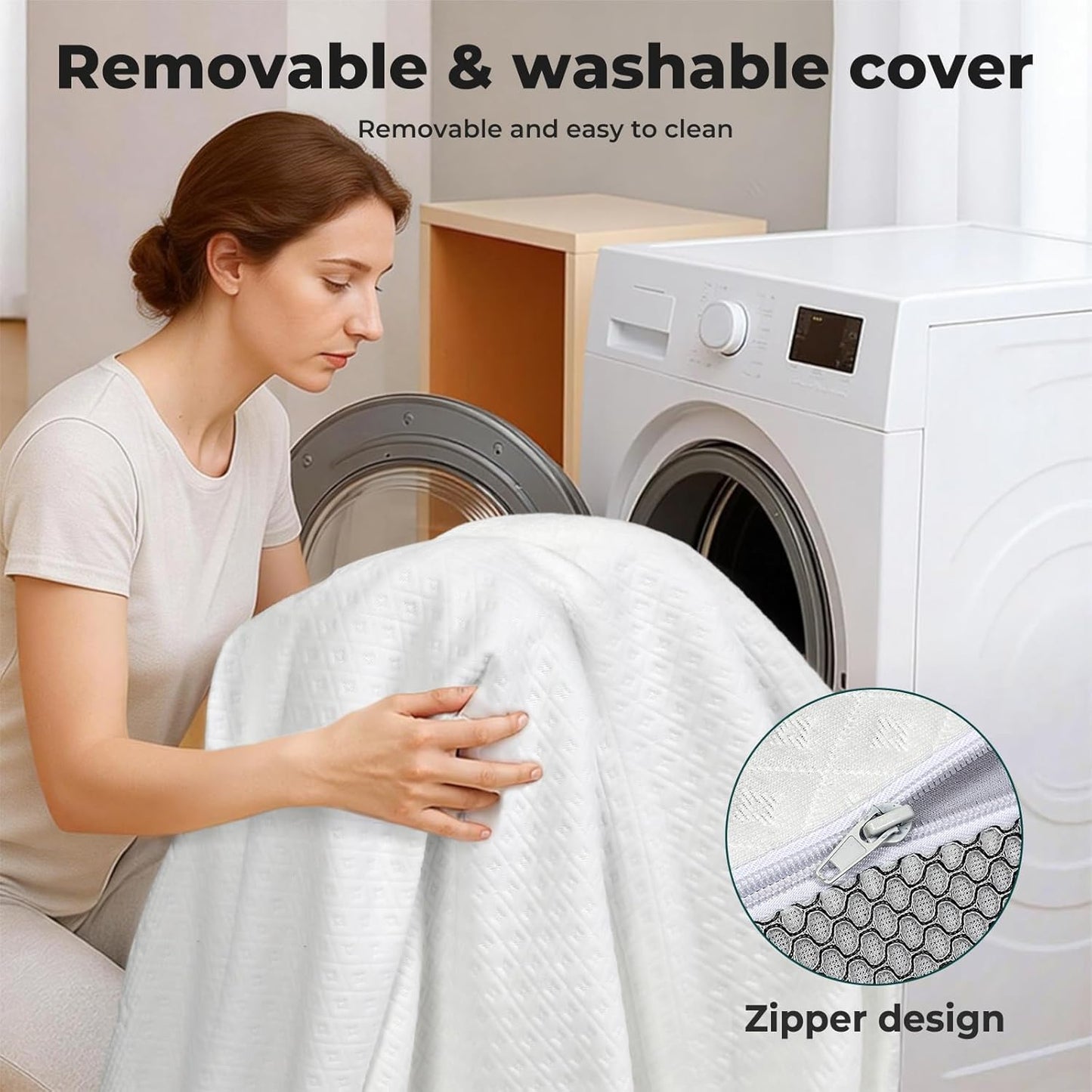 DREAMZ Single Mattress Topper Gel Bamboo Charcoal Memory Foam Blue White DEMO