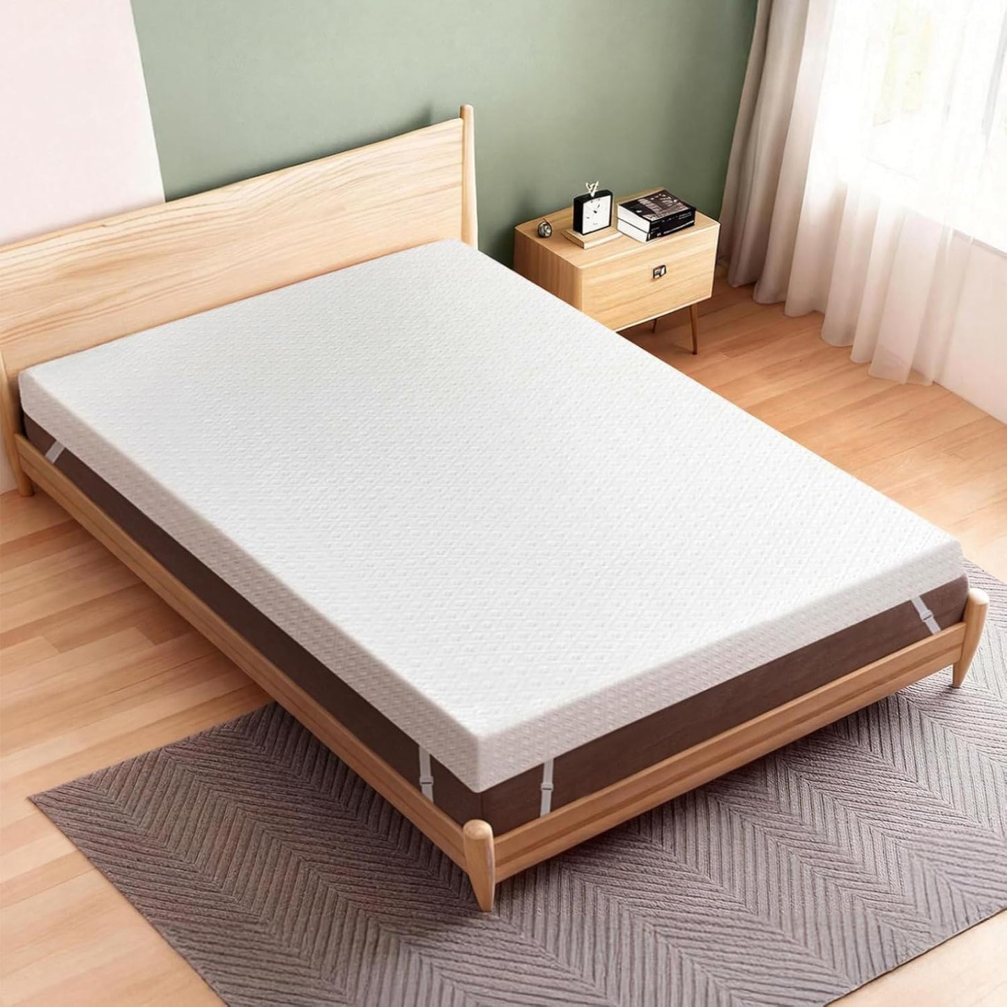DREAMZ Single Mattress Topper Gel Bamboo Charcoal Memory Foam Blue White DEMO