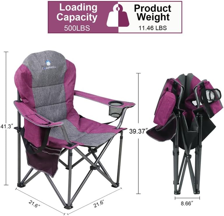 Northroad Oversized Chairs Portable Camping Chair Padded Outdoor Folding DEMO
