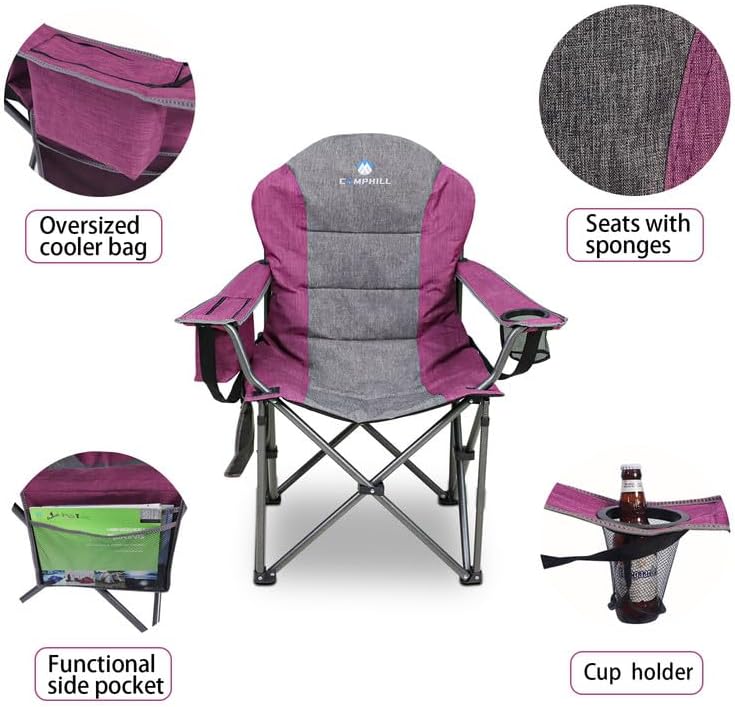 Northroad Oversized Chairs Portable Camping Chair Padded Outdoor Folding DEMO