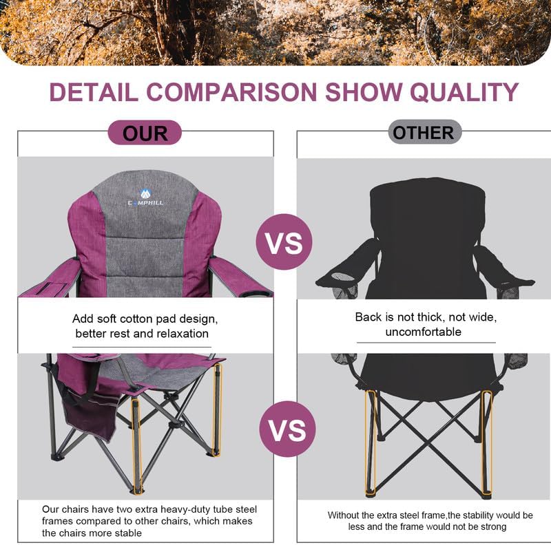 Northroad Oversized Chairs Portable Camping Chair Padded Outdoor Folding DEMO