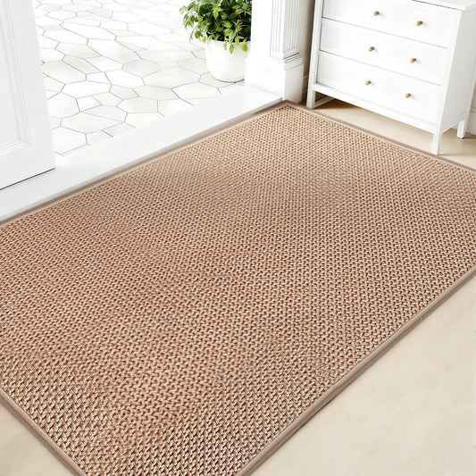 ROWIDE Non-Slip Doormats Washable Polypropylene Brown Doormat, 80 x 120 cm NEW