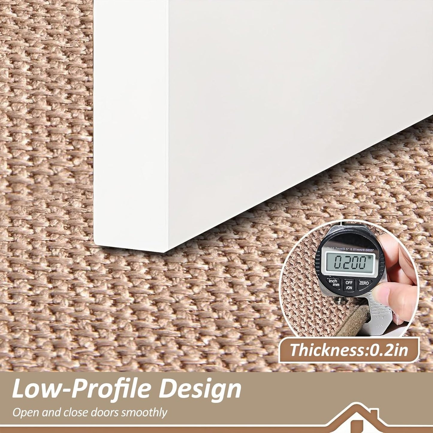 ROWIDE Non-Slip Doormats Washable Polypropylene Brown Doormat, 80 x 120 cm NEW